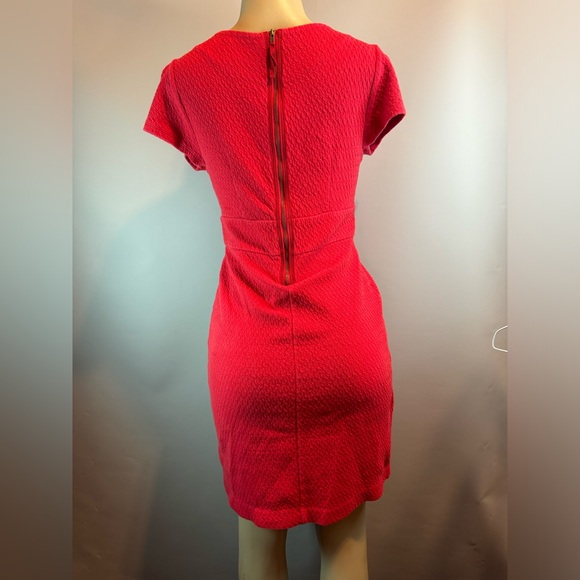 Maeve Anthropologie Splitshade Red Textured Knit Tulip Sheath Dress Size Medium - Picture 5 of 15